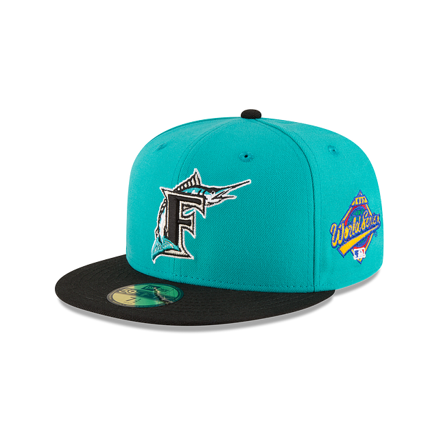 New Era Florida Marlins Monocamo 59FIFTY Mens Fitted Hat (Teal)