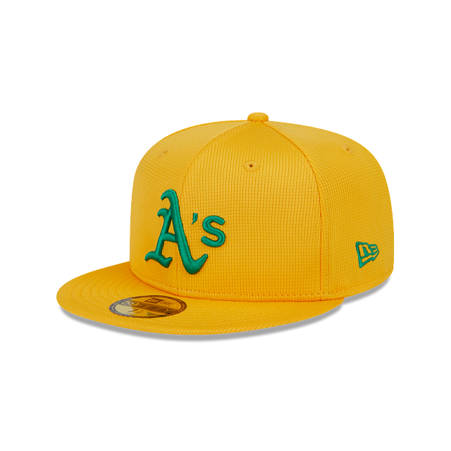 Gorra plana verde y amarilla ajustada 59FIFTY AC Perf de Oakland Athletics  MLB de New Era